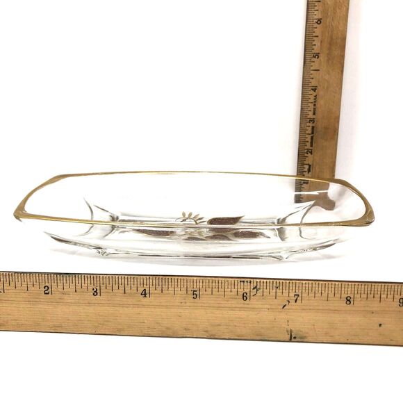 Vintage Georges Briard Candy Dish MCM Hand Painted Copper Brown & Gold Leaf - Picture 5 of 10